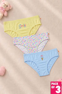 Zivame Girls Printed Briefs (Pack of 3) - Multicolor — thumbnail 1